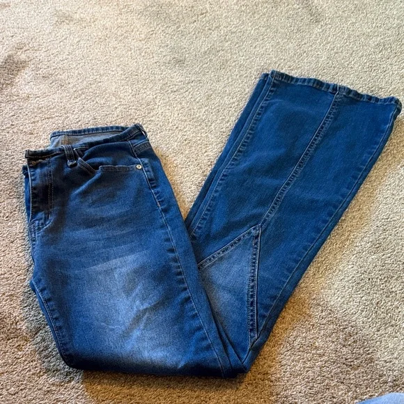Classic Blue Women's Flare Jeans - Picture 1 of 5